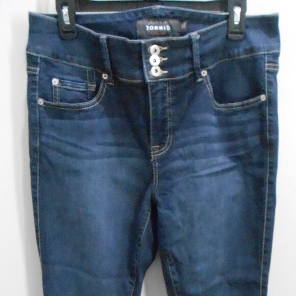 Torrid Premium Jeans Women's 14R Jegging High Rise Dark Wash Blue Denim Zippers - Picture 1 of 6
